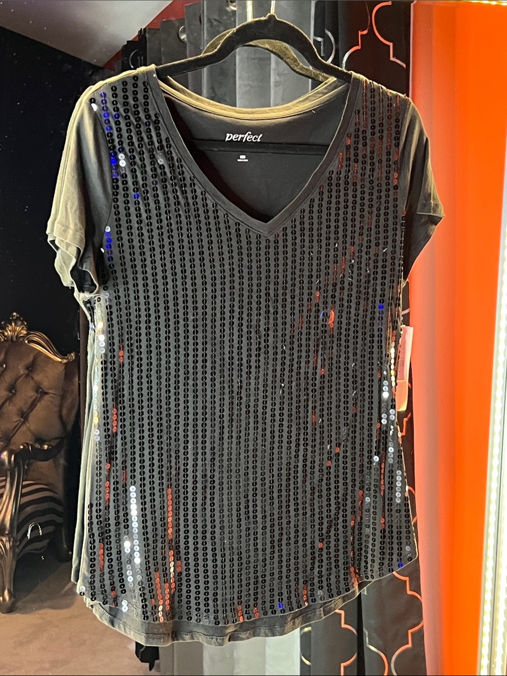 Shimmering Midtown Sequin High-Low Statement Tee 🚕
